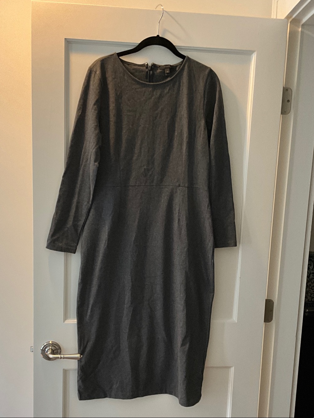 J. Crew Gray Long-Sleeve Sheath Dress